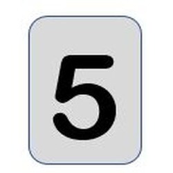 Aluminium label black/silver 40X25mm - Number 5